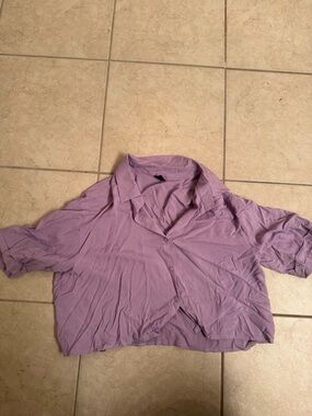 SHEIN Lilac Button-Up Top